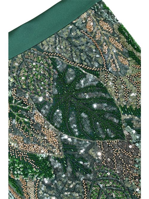 Gonna lunga in pizzo con ricamo paillettes e perline GIANNI MOLARO | G2137VERDE